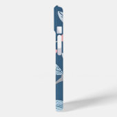 Schattige roze vogelblauw grijs gepersonaliseerd m Case-Mate iPhone case (Achterkant / Links)