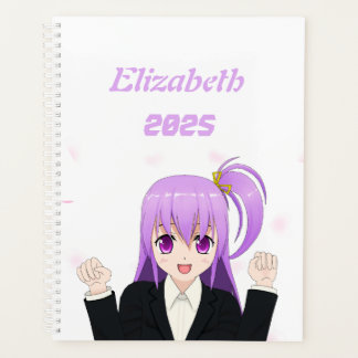 Schattige roze vrolijke Anime Meisje Japans 2025 Planner