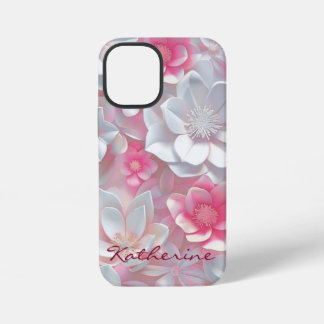 Schattige roze Wildflower iPhone hoesje| Roze bloe iPhone 12 Mini Hoesje