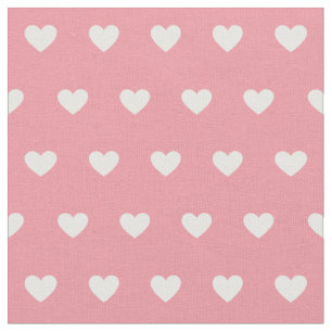 Schattige roze wit hartjes dotspatroon stof