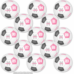 schattige roze zwarte voetballers sticker