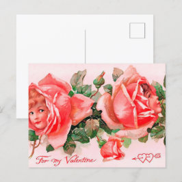 schattige  rozen kinder Valentijn Briefkaart