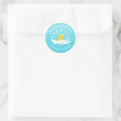 Schattige Rubber Duck Baby shower Favor Sticker (Tas)