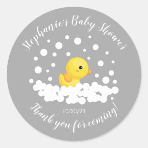 Schattige Rubber Duck Baby shower Favor Sticker