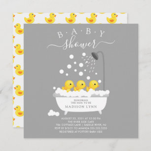 Schattige Rubber Duck Triplets Baby shower Kaart
