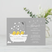 Schattige Rubber Duck Triplets Baby shower Kaart (Staand voorkant)