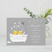 Schattige Rubber Duck Twins Baby shower Kaart (Staand voorkant)