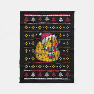 Schattige Rubber Eendje Kerstman Santa Claus  Fleece Deken
