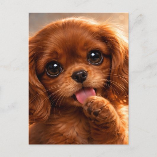 Schattige Ruby Cavalier Spaniel Briefkaart (Voorkant)