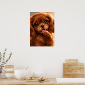 Schattige Ruby Cavalier Spaniel Poster (Keuken)