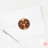 Schattige Ruby Cavalier Spaniel Ronde Sticker (Envelop)