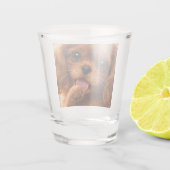 Schattige Ruby Cavalier Spaniel Shot Glas (Achterkant)