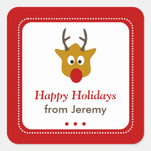 Schattige Rudolph Het Rendier Kerstcadeau Label