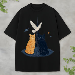 Schattige Ruimtekater Astronaut Kitty Melkweg Lief T-shirt