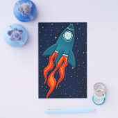 Schattige ruimteraket en ontwerp voor de buitenrui flyer (Enkel)
