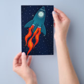 Schattige ruimteraket en ontwerp voor de buitenrui flyer (Hand)