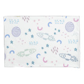 Schattige ruimteraketpatroon | Kussensloop (Voorkant-Links)