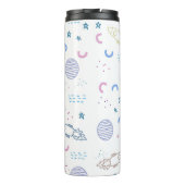 Schattige ruimteraketpatroon | Thermosbeker (Achterkant)