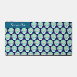 Schattige ruimtewezen en konijntje bureaumat