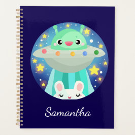 Schattige ruimtewezen en konijntje planner