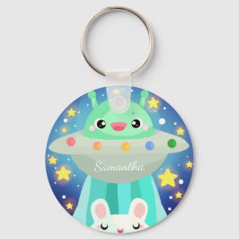 Schattige ruimtewezen en konijntje sleutelhanger