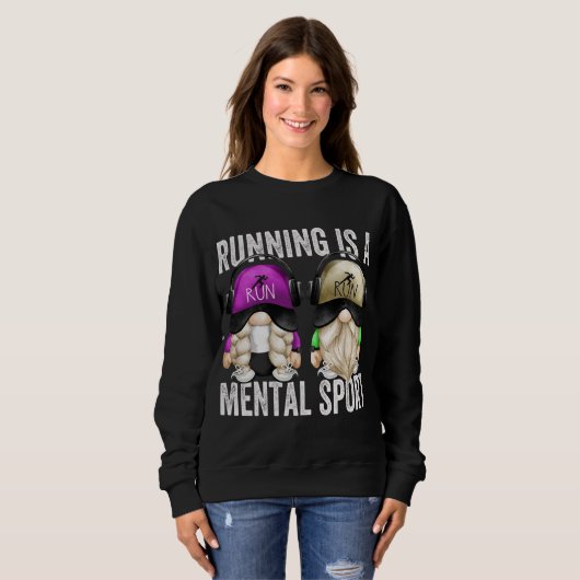 Schattige Runners Gnome Paar Grappig hardlopen is Trui (Voorkant volledig)