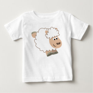 Schattige Running Cartoon Sheep Baby T-shirt