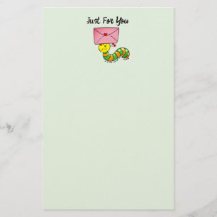 Schattige Rups met Liebesbrief Alleen Voor Jou Briefpapier