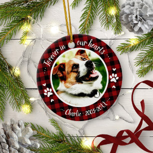 Schattige Rustic Dog Pet Memorial - Aangepaste fot Keramisch Ornament