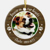 Schattige Rustic Dog Pet Memorial - Aangepaste fot Keramisch Ornament (Voorkant)