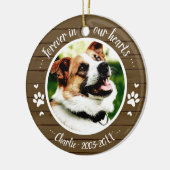 Schattige Rustic Dog Pet Memorial - Aangepaste fot Keramisch Ornament (Links)