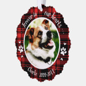 Schattige Rustic Dog Pet Memorial - Aangepaste fot Ornament Kaart (Links)