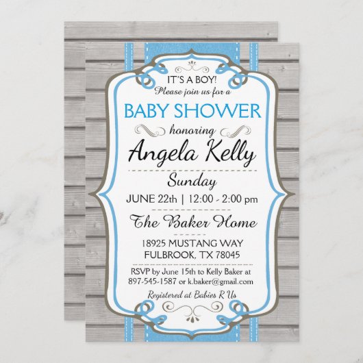 Schattige Rustiek Baby shower Sip Luierdoekjes Bla Kaart (Voorkant / Achterkant)