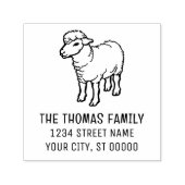 Schattige rustiek lamsschaap ooien naam retouradre zelfinktende stempel (Design)