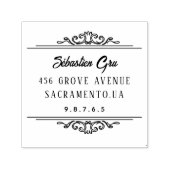 Schattige rustiek laurierblad rond  zelfinktende stempel (Design)