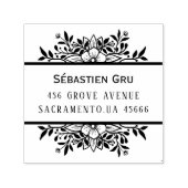 Schattige rustiek laurierblad rond  zelfinktende stempel (Design)