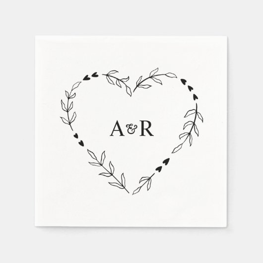 Schattige rustiek minimalistisch groen trouwpapier servet (Voorkant)