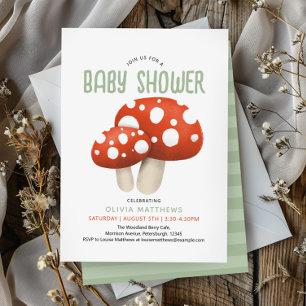 Schattige Rustiek Woodland Mushroom Baby shower Kaart