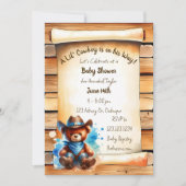 Schattige Rustieke Cowboy Teddybeer Jongens Baby S Kaart (Voorkant)