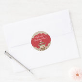 Schattige rustieke Custom Sock Monkey Party Ronde Sticker (Envelop)
