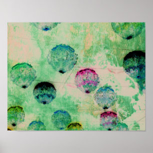Schattige, rustieke, digitale kunst ronde penseels poster