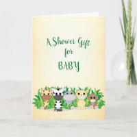 Schattige Safari Animals Baby shower Card