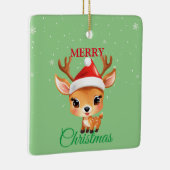 Schattige Safari Dier Rendier Santa Kerstmis Costu Keramisch Ornament (Rechts)