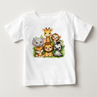 Schattige Safari Dieren Kids T-Shirt | Schattige J