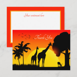 schattige Safari dieren voegen tekst toe Bedankkaart