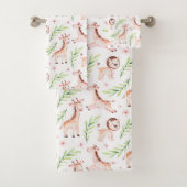Schattige Safari Giraffe & Lion Pattern Bad Handdoek (Insitu)