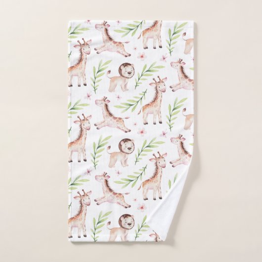 Schattige Safari Giraffe & Lion Pattern Bad Handdoek (Handdoek)