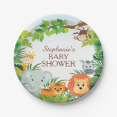 Schattige Safari Oerwoud Baby shower 7" Bord (Voorkant)