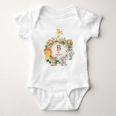 Schattige Safari Oerwoud Wilde Dieren Custom Monog Romper (Voorkant)