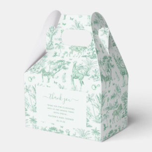 Schattige Safari Toile de Jouy Mint cadeau voor Bedankdoosjes